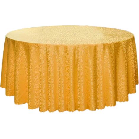 1 Nappe ronde, tissu durable, design raffiné, facile entretien, pour hôtel restaurant mariage (1/5)