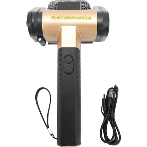 Brosse de gril rotative sans fil, outil de barbecue Rechargeable avec rouleau en acier inoxydable de 350 tr/min, lumière LED, nettoyeur électrique noir (1/5)