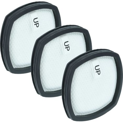 vhbw 3x Filtro compatible con Leifheit Power Vac 11925, 11926 aspiradora - filtro Hepa negro blanco