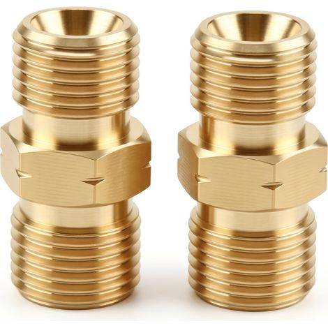 Lot De 2 Raccord Tuyau Gaz Propane Laiton 1/4 Pouce Filetage Pas Gauche (1/5)