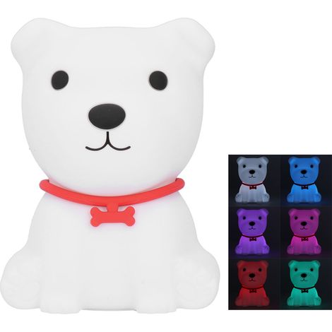 Veilleuse en silicone en forme de chien, petite et mignonne, lampe de chevet USB 1,5 W pour la décoration de la chambre (1/5)