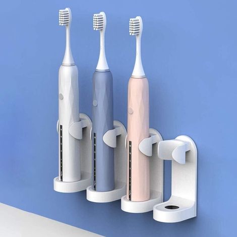 Soporte para cepillo de dientes eléctrico, soporte de pared de 4 piezas para cepillos de dientes eléctricos, soporte autoadhesivo para cepillo de dientes eléctrico, para la higiene del baño y la cocin (1/5)