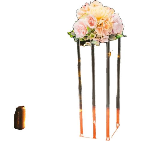 Supporto per fiori in acrilico, base 25 x 25 cm, altezza 80 cm, portata 8 kg, design rimovibile, decorazione versatile. (1/5)