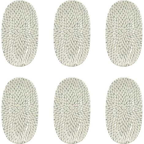 Lot de 6 assiettes ovales en porcelaine 19cm, JASMIN (1/3)