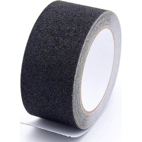 Ruban antidérapant - Ruban antidérapant haute adhérence - Bande antidérapante autocollante pour terrasses, ruban abrasif imperméable - Pour escaliers - Marches - Extérieur et intérieur - 10 cm x 5 m - (1/5)
