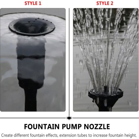 Kit de 8 buses de pulvérisation en forme de champignon pour fontaine, pompe submersible, bassin, aquarium, jardin ou piscine. Tube d'extension. (1/5)