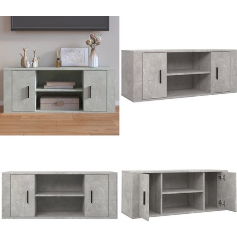 TV-Schrank Betongrau 100x35x40 cm Holzwerkstoff - TV-Schrank - Holzwerkstoff Möbel - Fernsehtisch - Medienregal - Wohnzimmermöbel - Home & Living (1/5)