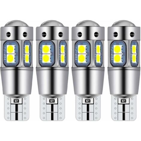 Ampoule T10 W5W led plafonnier voiture led interieur veilleuse led voiture Convient pour les feux de plaque d'immatriculation, les feux latéraux, les feux de position et les plafonniers (4 pièces) (1/5)