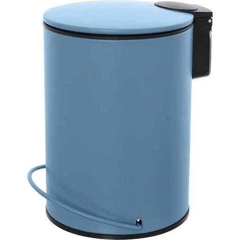Pattumiera in acciaio 3 litri blu soft-close con secchio estraibile Spring (1/4)