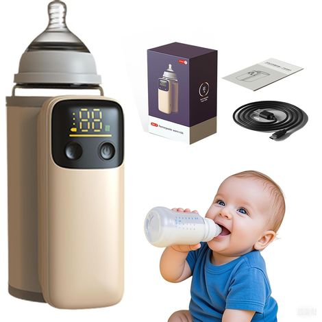 Réchauffeur De Biberon Sans Fil - 37 À 55 °C - Batterie 8000 Mah - Écran Led - Compatible Tous Biberons Ø ≤ 7,1 Cm - Pour Voyage Maison Et Nuit - 1 Pièce (1/5)