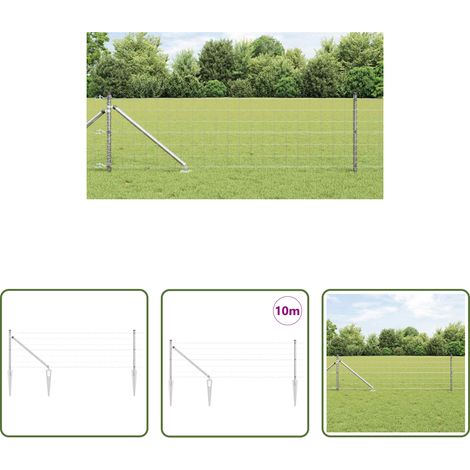 Terrassenzaun - Zaun mit Pfosten Silber 0,6 x 10 m Stahl (1/5)