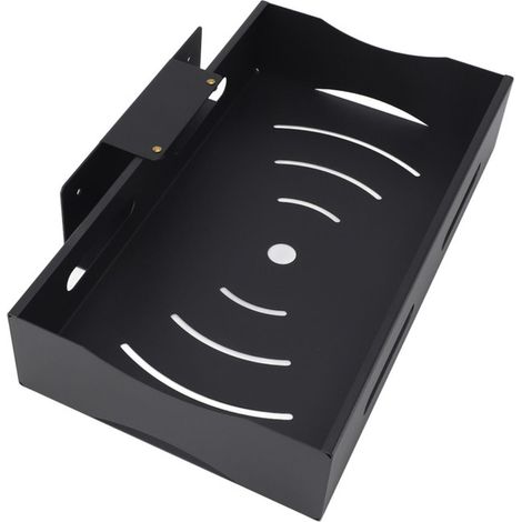 Saca el organizador del armario. Organizador de armario extraíble. Organizador deslizante de acero al carbono. Cesta para muebles. Negro. L