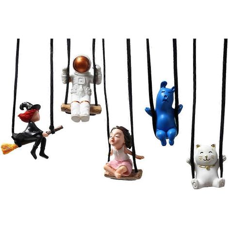 1Set Pendentif Suspendu Animaux Mignon, Déco Jardin Extérieur, Swing Animal pour Cour, Ornement Extérieur Amusant. (1/4)