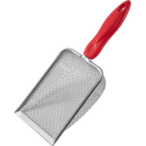 Pelle à litière en acier inoxydable pour chats, pelle à litière en métal, outils de nettoyage pour bac à litière, pelle à sable durable pour chatons-Mesh 4.3mmx4.3mm (1/5)