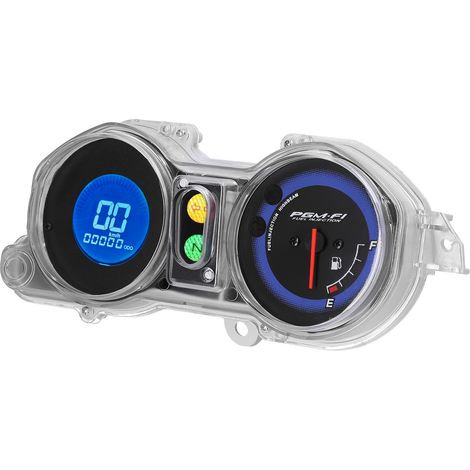 Compteur de Vitesse Moto LCD – 10 000 tr/min, 199 km/h, Jauge Carburant, 12V, Rétroéclairage 7 Couleurs (1/4)