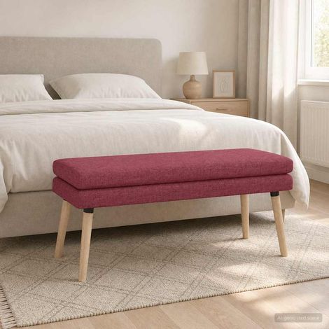 vidaXL Banc à double couche Bordeaux 110 x 40 x 47 cm Tissu (1/5)