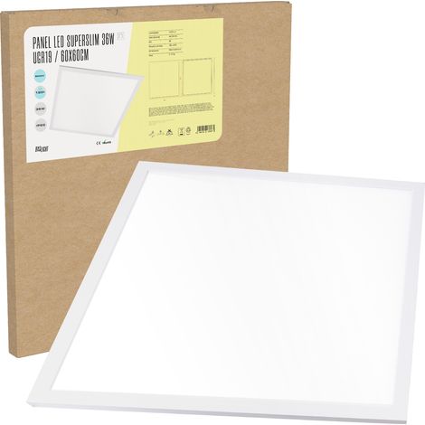 Superslim LED Panel 36W 3623Lm 4200ºK 60x60Cm UGR19 Weißer Rahmen 40.000H [BX3-PANMB59559536W-W]