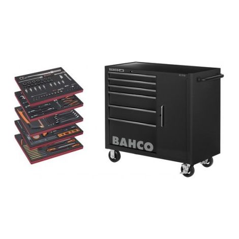 BAHCO - Servante d'atelier complète 187 outils pour la maintenance générale