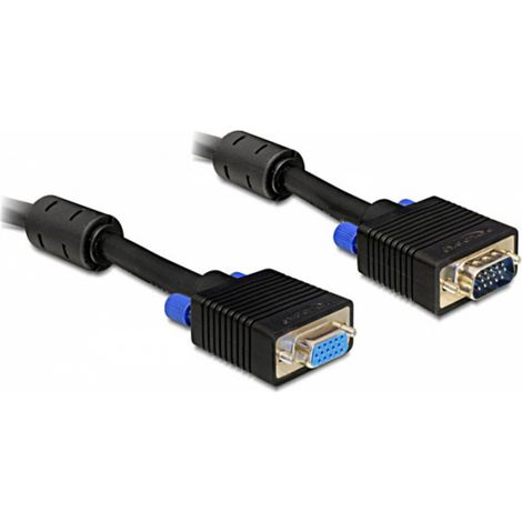 Câble de raccordement Delock SVGA Fiche mâle VGA 15 pôles, Prise femelle VGA 15 pôles 3 m noir 82565 (1/2)