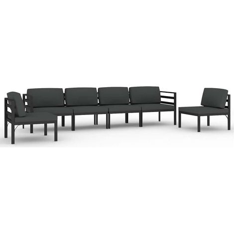 Maison Exclusive - 6-tlg. Garten-Lounge-Set mit Kissen Aluminium (1/5)