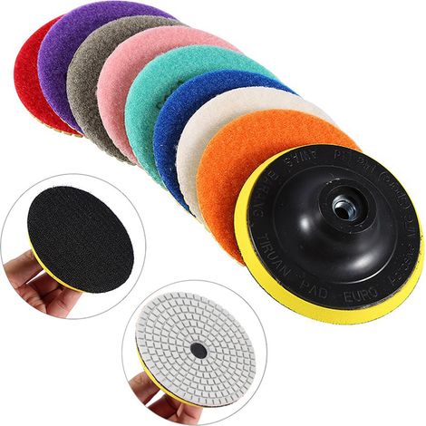 Disques de polissage diamantés à eau en marbre de 4 pouces (ensemble de 9 pièces) (1/5)