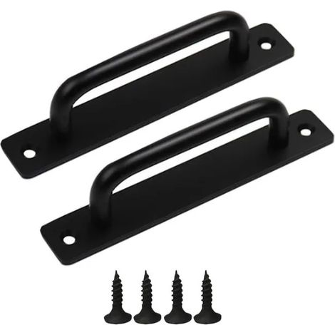 Lot de 2 poignées de porte coulissantes en aluminium pour porte d'armoire, poignée de porte de balcon avec vis, pour porte de placard (210 x 25 m）