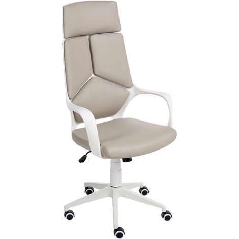 Silla de oficina giratoria con altura ajustable tapizado de piel sintética gris pardo Delight II (1/5)