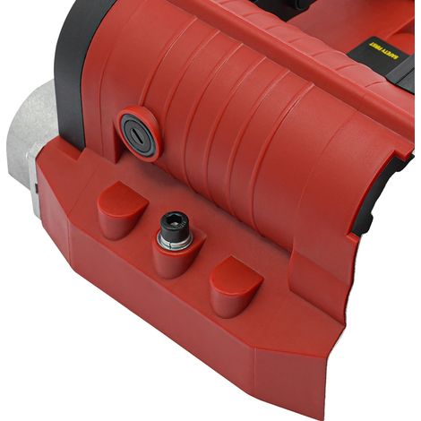 Cepilladora, motor eléctrico, diseño compacto, roja. (1/2)