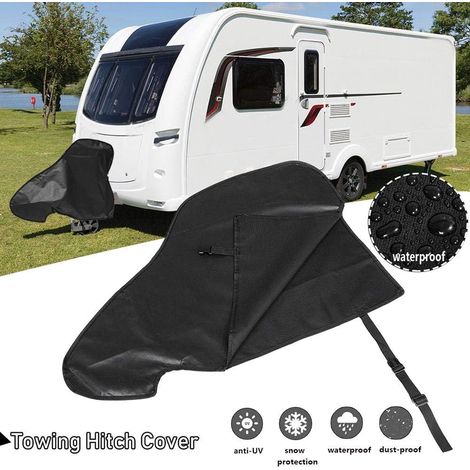 Housse universelle attelage caravane imperméable respirante avec sangles, protection contre pluie, poussière et soleil pour remorque (1/4)
