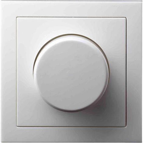 Schlichtes Helligkeitsreglerset inkl. Rahmen, Cremeweiß, 20 - 300 Watt (1/5)