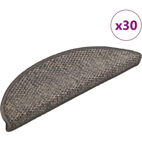 vidaXL Tappeti Adesivi per Scale Sisal 30pz 56x17x3 cm Beige Marrone