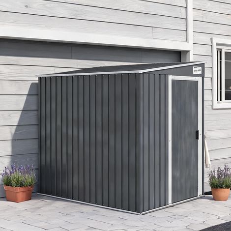 Abri de jardin dunkelgrau en stahl 154 x 206,5 x 181 cm (1/5)