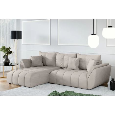 AX LIVING Ecksofa mit Schlaffunktion Verciani L Sofa Beige 280 cm