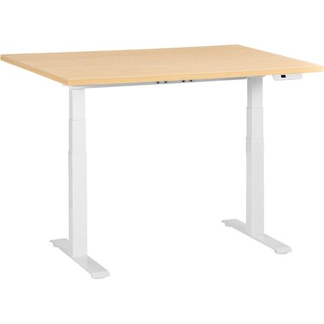 Electric Adjustable Standing Desk DESTINES Light Brown/ White 120 cm 60 cm