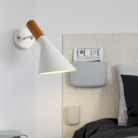 Appliques murales Led Style industriel créatif AJ lit salon intérieur applique murale américain rétro aluminium en fer forgé passerelle porche (White) (1/5)