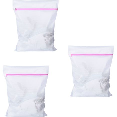 Juego de 2 bolsas para la ropa sucia, con cremallera invisible, de malla de polipropileno resistente, para calcetines, ropa interior y prendas de vestir. (1/5)