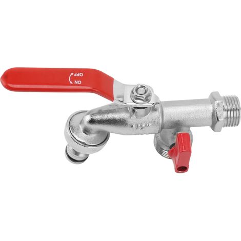 Robinet de jardin en cuivre antigel et antichaleur 1 entrée 2 sorties pour arrosage extérieur (1/5)