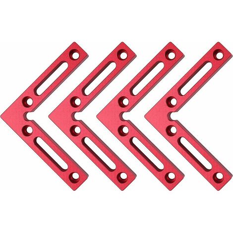équerres de Positionnement à 90 Degrés en Alliage d'Aluminium 4,7quotx 4,7quot Pince d'angle type L 90°Pinces à Angle Droit pour Tiroirs Armoires Cadre Photo (1/5)