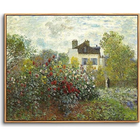 Vintage Leinwand Bild mit Rahmen 30x40 cm Claude Monet Rose Garten Aesthetic (1/5)