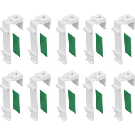 CCYKXA 10 Long Clamping Brackets for Double Fixing and Adhesive without Drilling, as an Accessory or Replacement Part for Hanging on PVC Windows, Balcony Doors, Roller Blinds