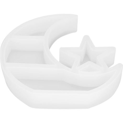 Moule en résine pour plateau lune et étoile, moule en silicone pour boîte de rangement lune, idéal pour la création de bijoux et la présentation. (1/5)