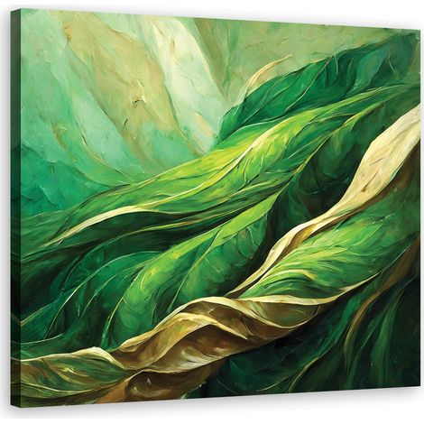 Tableau déco Feuilles abstraites Vert 30x30 (1/5)