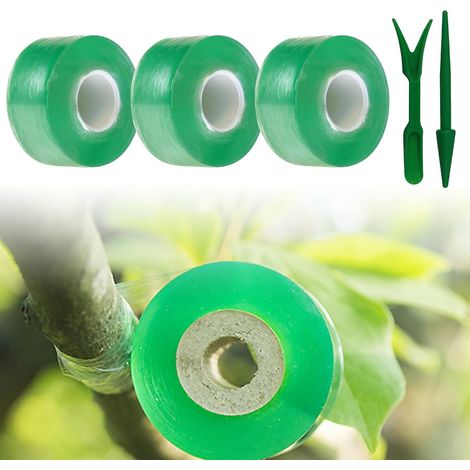 Greffage Ruban, Ruban Greffage Transparent, 3 RouleauxRuban de Pépinière, Rouleaux de Ruban Greffage Transparent, pour Greffage Pépinière Arbre Semis Fleurs, 3cm X 100m (1/5)