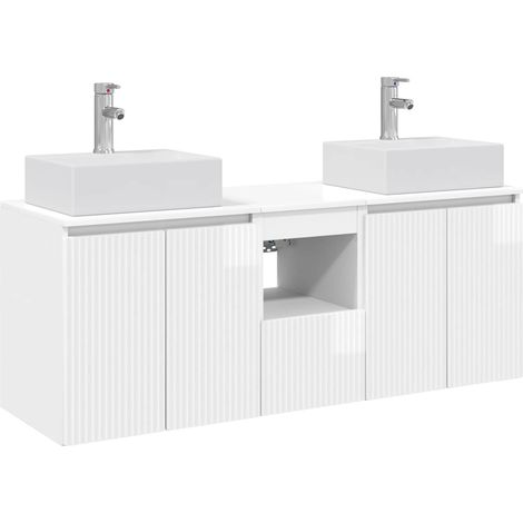 Bathroom Cabinet Set 3 pcs High Gloss White 49.5 x 41 x 62.5 cm vidaXL (1/5)