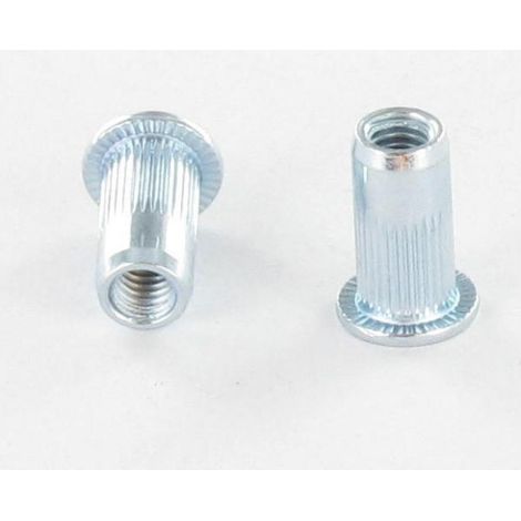 Ecrou à sertir Tête plate TP M8X19.5 ACPC55 Acier zingué - 30 pièces