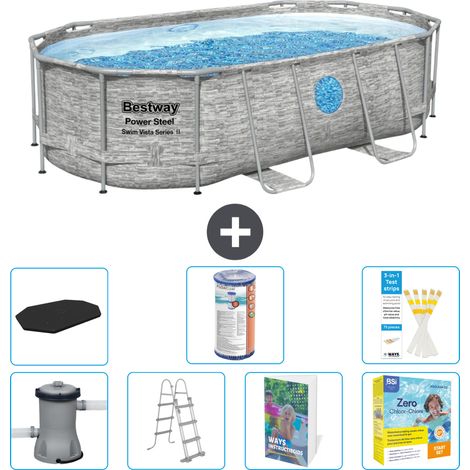 Bestway Power Steel Oval - 427x250x100 cm - 8-teilig S572