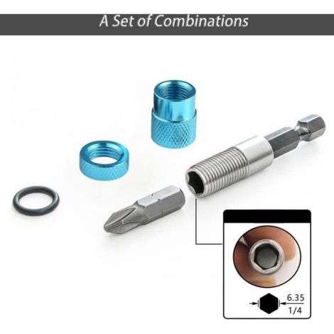 Embouts magnétiques pour cloison sèche - - Lot de 3 pièces - Réglage de profondeur - Tige hexagonale 6,35 mm (1/4)