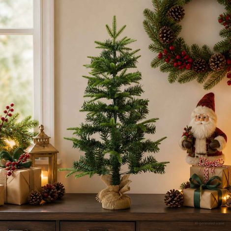 Mini Weihnachtsbaum 60 cm PVC und PE Grün vidaXL