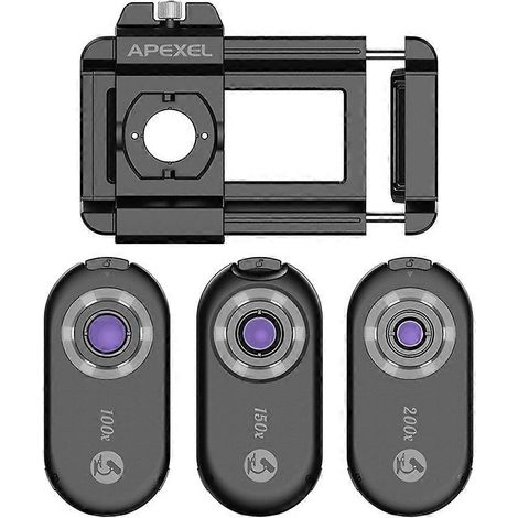 APEXEL 3-in-1 Universalmikroskop für Mobiltelefone mit CPL-365 Violettlampe, tragbarer HD-Vergrößerungsmikroskopkopf zur Identifizierung, B (1/5)