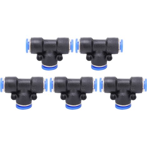 Raccords Pneumatiques 3 Voies 50 Pièces, Connecteur Rapide PU Tube 6-8-6 Air Eau, Raccord Instantané (1/5)